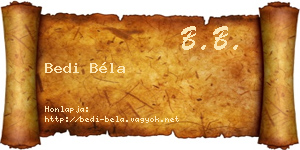 Bedi Béla névjegykártya